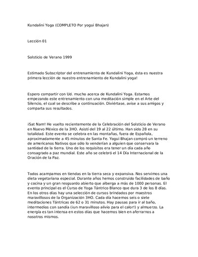 43511505 Kundalini Yoga lecciones Bhajan