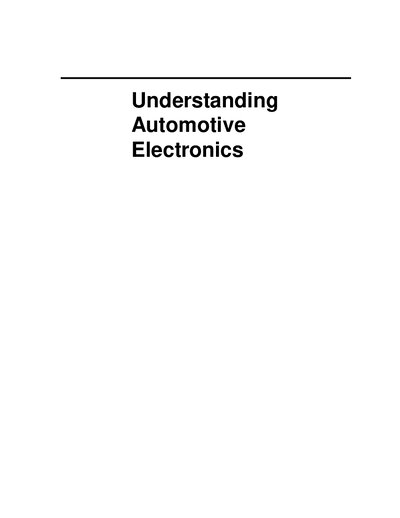 Book   Understanding Automotive Electronics (Newnes)