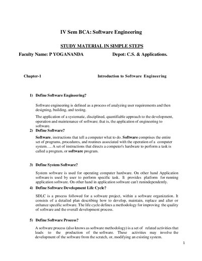 4th Sem Software Engineering 2022