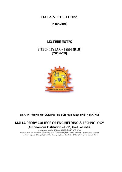 DATA STRUCTURES DIGITAL NOTES