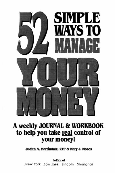 52 Simple ways to manage your money