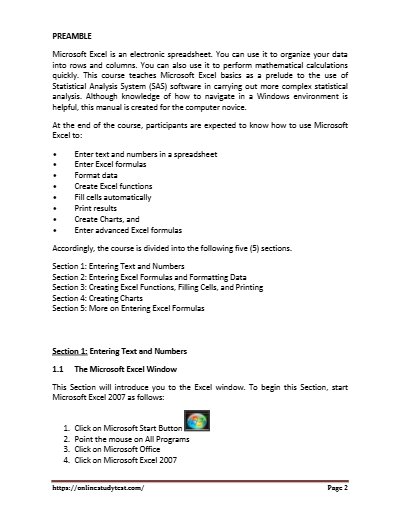 microsoft excel notes