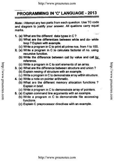C programming language 2013