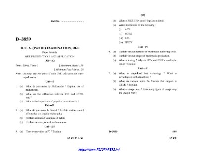 BCA III multimedia tools and application 2020