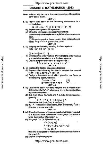 Discrete mathematics 2013
