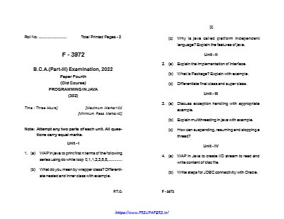BCA III programming in java jun 2022