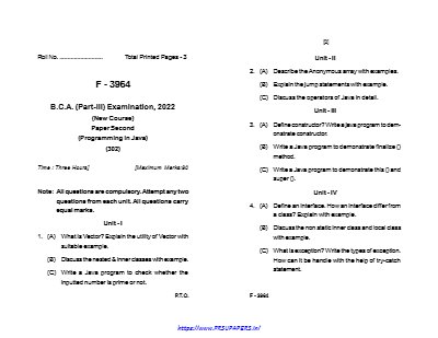 BCA III programming in java 32 jun 2022