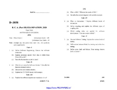 BCA III software engineering 2020